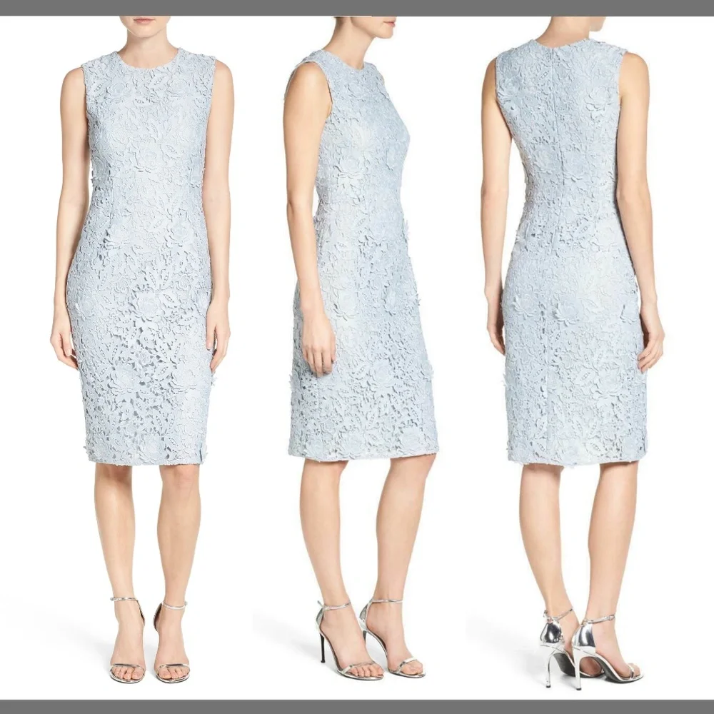 NEW Sachin & Babi Noir Lace Sheath Dress in Powder Blue [SZ 4‎ 6 8 ]